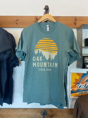 "Oak Mountain State Park Badge" Green Unisex T-Shirt