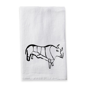 "Smoking Bull" Dish Towel
