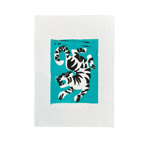 "Tiger" Lino Print
