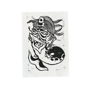 "Sea and Bones" Lino Print
